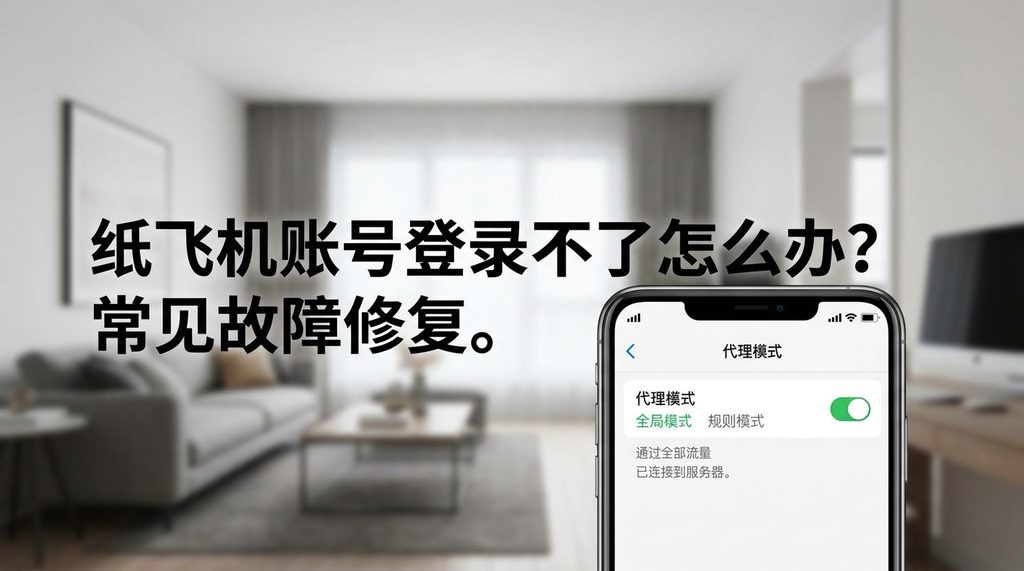一张简洁的手机网络设置界面截图，展示了代理工具开启全局模式的开关，背景虚化处理