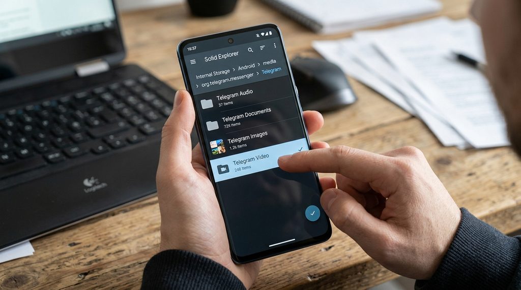用户正在使用第三方文件管理器浏览深层文件夹的实拍图，界面清晰且有路径显示