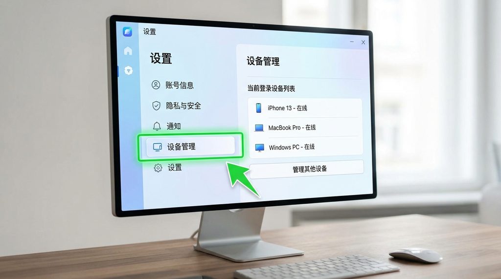 纸飞机软件设置界面的截图,重点标注出“设备管理”选项区域