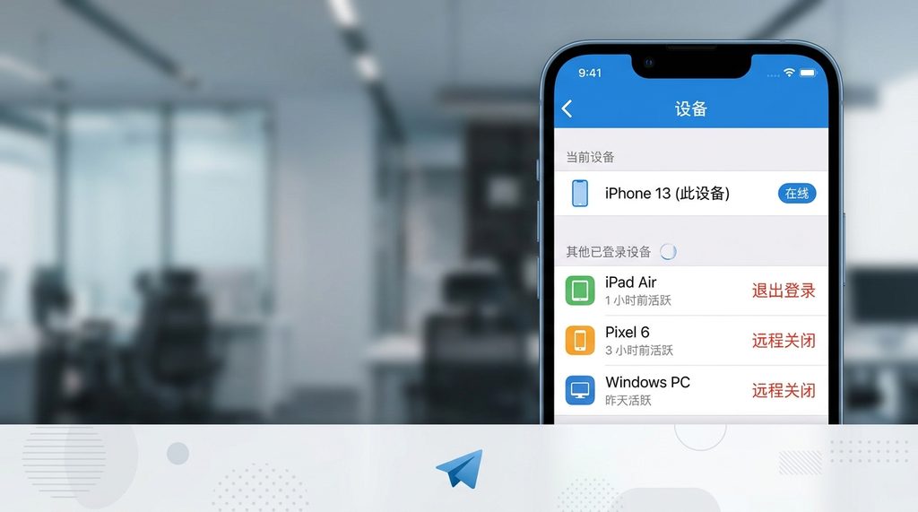 纸飞机软件设置界面中“设备”选项的截图,显示当前已登录的手机和平板列表,界面简洁明了